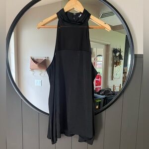 Flowy Black High Neck Tank Top Blouse 1X